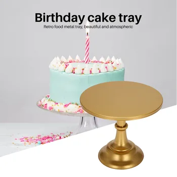 Металлическая железная подставка для торта, круглая подставка для десерта, подставка для кексов, форма для выпечки на день рождения, свадьбу (золото)