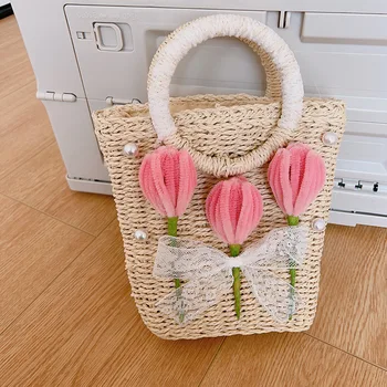 Милая сумочка из пшеничной соломы для девочек, пляжная сумка для отдыха, летние сумки ручной работы с буквами, маленькая сумка, модные сумки