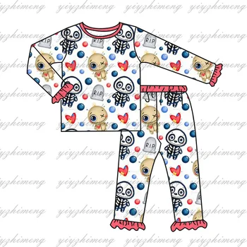 Модная пижама, Детский пижамный комплект, милая модная одежда для малышей, оптовая продажа детских бутиковых брюк, одежда