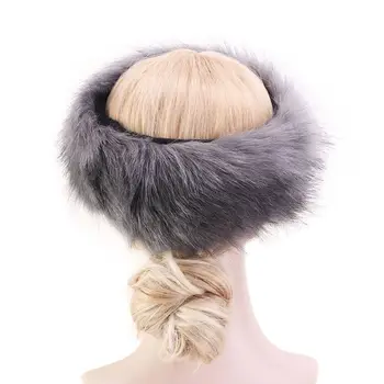Модная Элегантная Зимняя Меховая повязка на голову, Простые Осенние Плюшевые шапочки для девочек, Утолщенная теплая Плюшевая шапка из искусственного меха