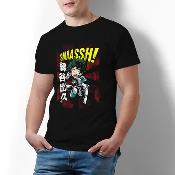 Мужская Женская Футболка Smash T Shirts Kawaii Boku No Hero Летняя Футболка Y2K Забавные Повседневные Хлопчатобумажные Топы Плюс Размер 5XL