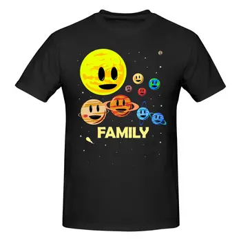 Мужская футболка из хлопка с круглым вырезом и коротким рукавом Solar System Family, изготовленная на заказ