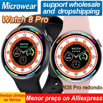 Мужские умные часы W28 PRO Redondo с функцией беспроводной зарядки NFC BT Call, круглый экран для женских смарт-часов Watch 8 Pro
