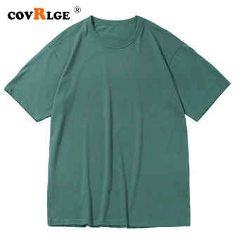 Мужские футболки Covrlge, Летняя Повседневная рубашка из 100% хлопка, Однотонная Дышащая Модная Комфортная Универсальная Трендовая Мужская рубашка MTS623