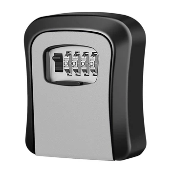 Настенный замок для ключей 4-значный пароль Кодовый замок безопасности для домашнего офиса Сейф для ключей Секретный ящик для хранения Органайзер