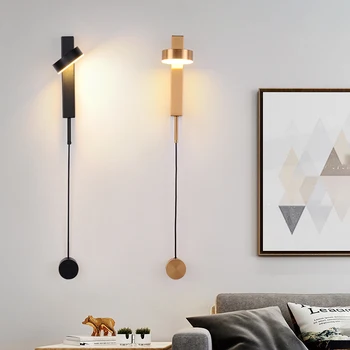 Настенный светильник в скандинавском стиле с регулировкой вращения, светодиодный кронштейн для освещения современного интерьера, Прикроватный домашний светильник для спальни