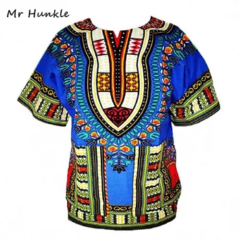 Новая африканская одежда Дашики, топы с традиционным принтом, модный дизайн, африканская одежда Bazin Riche, Футболка Дашики для мужчин и женщин