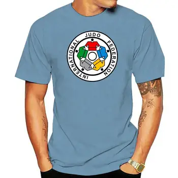 Новая мужская белая футболка с логотипом Международной федерации дзюдо IJF, размер от S до 3XL