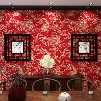 Новые обои в китайском стиле с рисунком дракона, классическая столовая отеля Zen, домашний декор для телевизора Xiangyun.