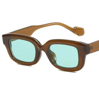 НОВЫЕ солнцезащитные очки Унисекс, солнцезащитные очки в стиле ретро, оливково-зеленые очки, очки с защитой от ультрафиолета, Квадратные очки в маленькой оправе Adumbral