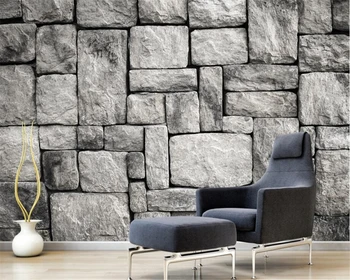 Обои Beibehang на заказ Фон для гостиной Спальни 3D Обои Серый Европейский стиль Фон для каменной кирпичной стены Обои