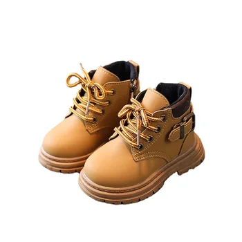 Осенне-зимние детские зимние ботинки, нескользящие пинетки для мальчиков и девочек от 2 до 8 лет, модная детская кожаная обувь Bota Infantil