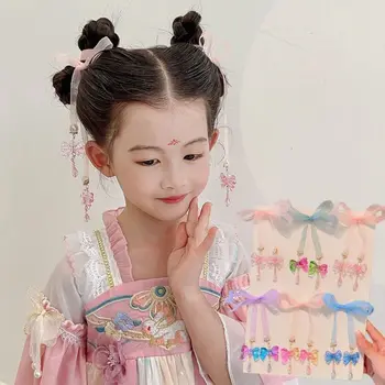 Повязка на голову с кисточкой и бантом; Длинная лента; головные уборы в китайском стиле; заколка в древнем стиле; Плетение из веревки для волос; Детские головные уборы Hanfu