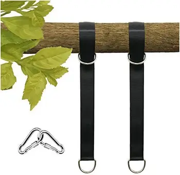Подвесной комплект для качелей на дереве из 2 предметов с карабинами для сиденья качелей, доски, походного гамака