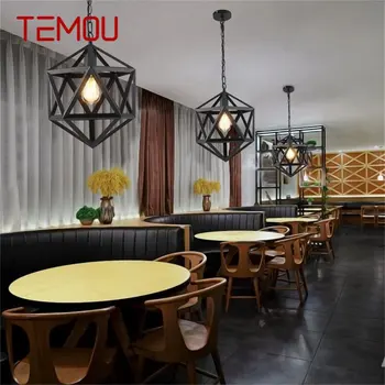 Подвесной светильник TEMOU Nordic в стиле Лофт, светодиодная люстра с круглым шаром, внутренние светильники для бара, потолочный светильник для ресторана