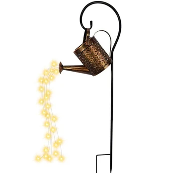 Подвесной светильник с Водопадом, Пейзаж, Солнечная Светодиодная Лампа, Водонепроницаемый Декор для сада на открытом воздухе, Крыльцо, Лужайка, Задний Двор