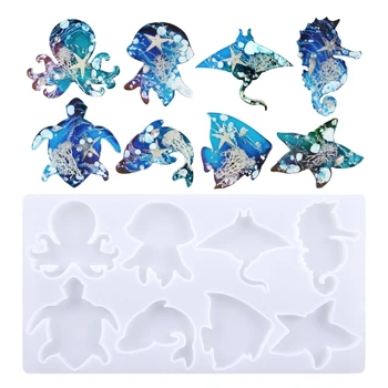 Подвесные формы для брелоков, глиняные формы, украшения для брелоков с морскими животными