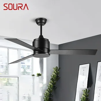 Потолочный вентилятор SOURA Nordic без подсветки, современный минимализм, Гостиная, спальня, кабинет, Кафе, отель