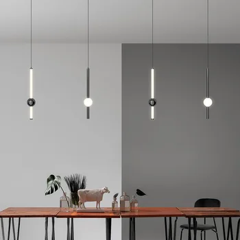 Прикроватные светодиодные лампы для спальни Nordic Home Light Роскошные кухонные светильники Подвесные современные стеклянные подвесные светильники Ресторанная лампа