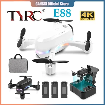 Профессиональный мини-дрон TYRC XK E88 4K с широкоугольной HD-камерой 1080P, складной радиоуправляемый вертолет, Wi-Fi FPV, удерживающая высоту подарочная игрушка