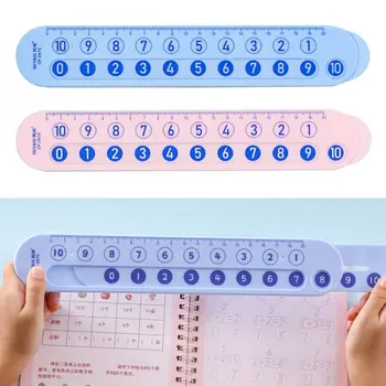 Розовая /синяя линейка математического разложения В пределах 20 Портативная линейка для вычитания, Обучающая демонстрация, Пластиковая линейка для сложения