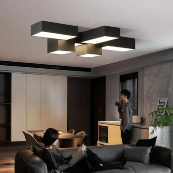 Современный креативный потолочный светильник Светодиодная люстра в черно-белом сочетании для гостиной, спальни, коридора, домашнего декора.