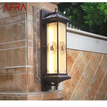 Солнечный настенный светильник AFRA для творчества на открытом воздухе, китайское бра, светодиодный водонепроницаемый IP65 для дома, виллы, крыльца, двора