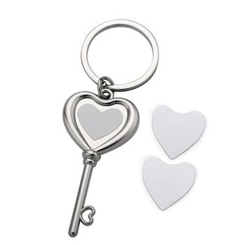 Сублимационный пустой брелок в форме сердца В форме любви, брелок для ключей с теплопередачей, брелоки для ключей