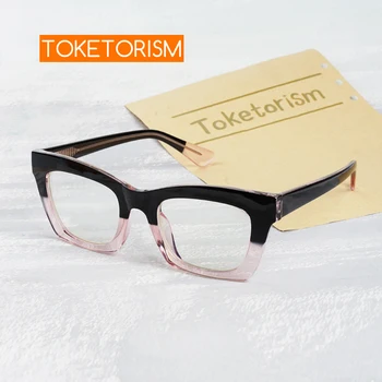Токеторизм Ретро Квадратные очки для женщин Высокая мода Анти-синие очки Оптические очки 6102