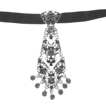 Универсальный маленький галстук с бриллиантами для мужчин и женщин, украшенный стразами и пайетками для