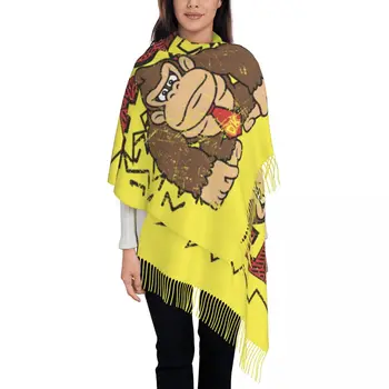 Это похоже на шарф с кисточками из ослика, женский Мягкий платок из гориллы, женские Зимние шарфы