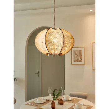 Японская люстра, ресторан, гостиная, спальня, Семейный кабинет, скандинавский минимализм, декоративная подвесная лампа из бревенчатой тыквы